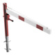 Schake Drehschranke 1,50m + Dreikantverschluss + Seilzugverstärkung, Drehpfosten: Ø 102mm, rot (RAL 3001) Schrankenarm: Aluminiumrohr 100x50mm, weiß / rot zum Einbetonieren-4