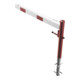 Schake Drehschranke 1,50m, für Vorhangschloss + Seilzugverstärkung, Drehpfosten: Ø 102mm, rot (RAL 3001) Schrankenarm: Aluminiumrohr 100x50mm, weiß / rot zum Einbetonieren-2