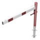Schake Drehschranke 1,50m, für Vorhangschloss + Seilzugverstärkung, Drehpfosten: Ø 102mm, rot (RAL 3001) Schrankenarm: Aluminiumrohr 100x50mm, weiß / rot zum Einbetonieren-4