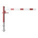 Schake Drehschranke 2,00m + Dreikantverschluss + Seilzugverstärkung, Drehpfosten: Ø 102mm, rot (RAL 3001) Schrankenarm: Aluminiumrohr 100x50mm, weiß / rot zum Einbetonieren-5