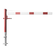 Schake Drehschranke 2,00m, für Vorhangschloss + Seilzugverstärkung, Drehpfosten: Ø 102mm, rot (RAL 3001) Schrankenarm: Aluminiumrohr 100x50mm, weiß / rot zum Einbetonieren-5