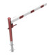 Schake Drehschranke 2,00m + Profilzylinderschloss + Seilzugverstärkung, Drehpfosten: Ø 102mm, rot (RAL 3001) Schrankenarm: Aluminiumrohr 100x50mm, weiß / rot zum Einbetonieren-4