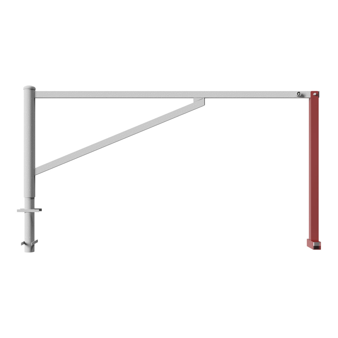 Schake Drehschranke 2,50m + Dreikantverschluß Drehpfosten: Ø 102mm, Schrankenarm: 60x40mm inkl. 2 Auflagepfosten, zum Einbetonieren, feuerverzinkt