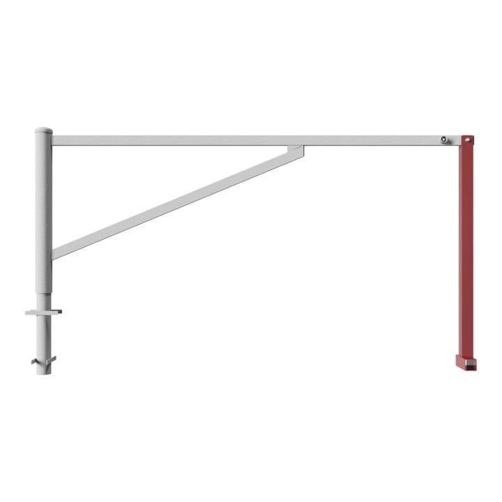Schake Drehschranke 2,50m + Dreikantverschluß Drehpfosten: Ø 102mm, Schrankenarm: 60x40mm inkl. 2 Auflagepfosten, zum Einbetonieren, feuerverzinkt
