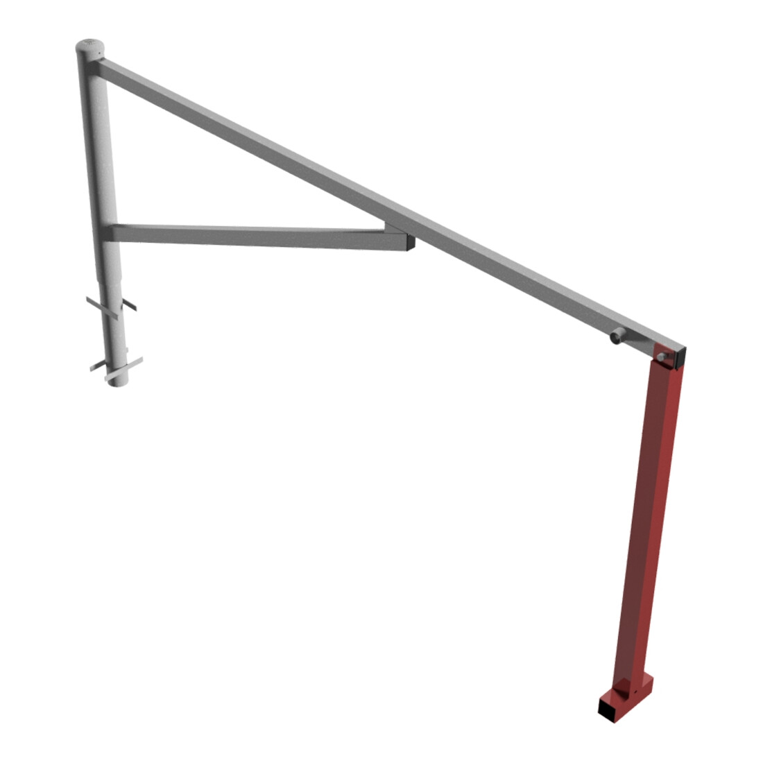 Schake Drehschranke 2,50m + Dreikantverschluß Drehpfosten: Ø 102mm, Schrankenarm: 60x40mm inkl. 2 Auflagepfosten, zum Einbetonieren, feuerverzinkt