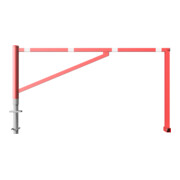Schake Drehschranke 2,50m, für Vorhangschloss Drehpfosten: Ø 102mm, Schrankenarm: 60x40mm inkl. 2 Auflagepfosten, zum Einbetonieren, beschichtet, rot / weiß-2