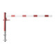 Schake Drehschranke 2,50m, für Vorhangschloss + Seilzugverstärkung, Drehpfosten: Ø 102mm, rot (RAL 3001) Schrankenarm: Aluminiumrohr 100x50mm, weiß / rot zum Einbetonieren-4