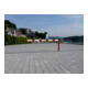 Schake Drehschranke 2,50m, für Vorhangschloss + Seilzugverstärkung, Drehpfosten: Ø 102mm, rot (RAL 3001) Schrankenarm: Aluminiumrohr 100x50mm, weiß / rot zum Einbetonieren-5