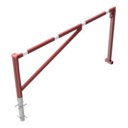 Schake Drehschranke 2,50m + Profilzylinder Drehpfosten: Ø 102mm, Schrankenarm: 60x40mm inkl. 2 Auflagepfosten, zum Einbetonieren, beschichtet, rot / weiß-4