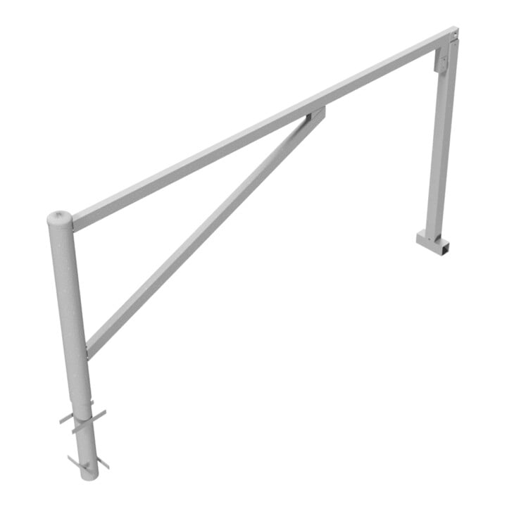 Schake Drehschranke 2,50m + Profilzylinder Drehpfosten: Ø 102mm, Schrankenarm: 60x40mm inkl. 2 Auflagepfosten, zum Einbetonieren, feuerverzinkt