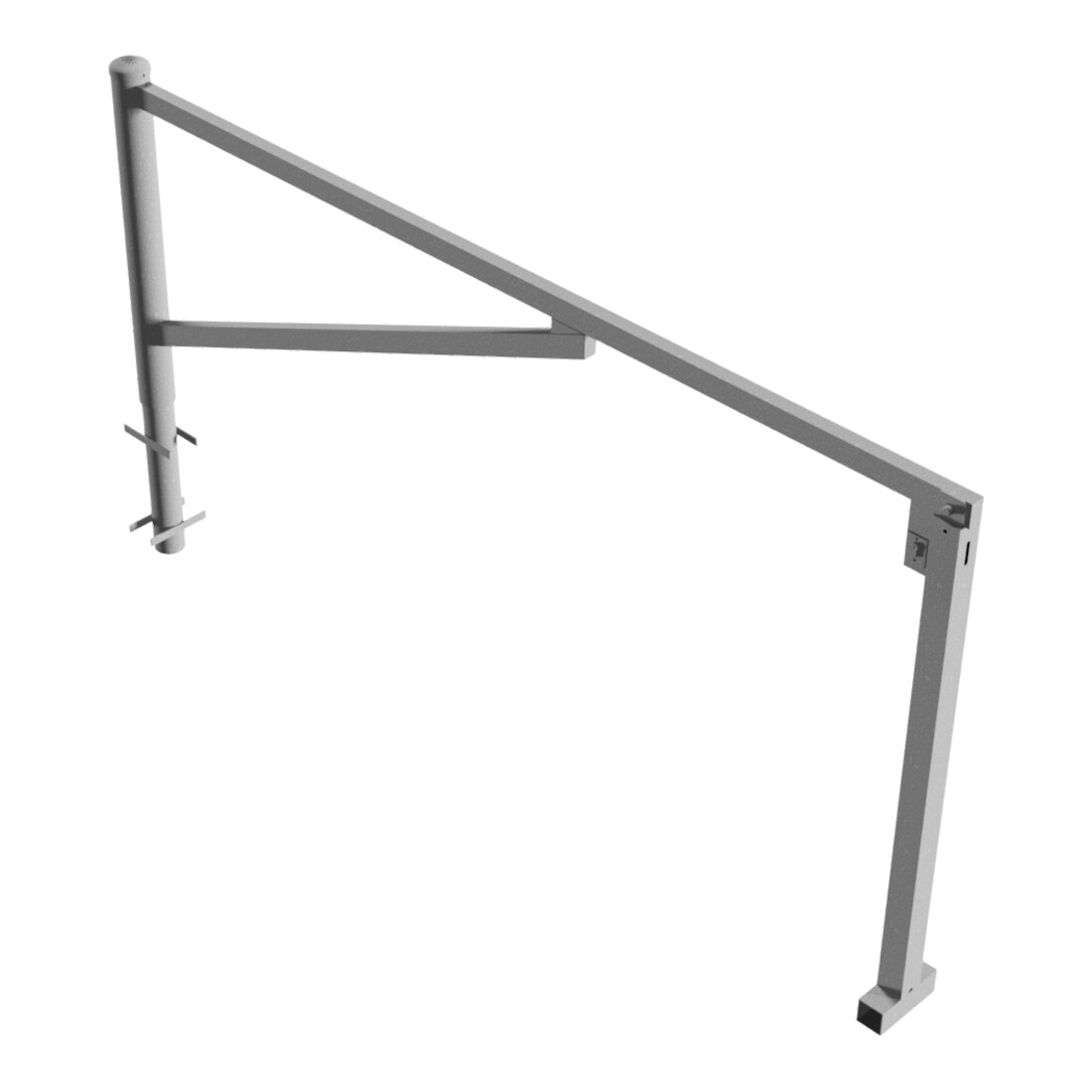 Schake Drehschranke 2,50m + Profilzylinder Drehpfosten: Ø 102mm, Schrankenarm: 60x40mm inkl. 2 Auflagepfosten, zum Einbetonieren, feuerverzinkt