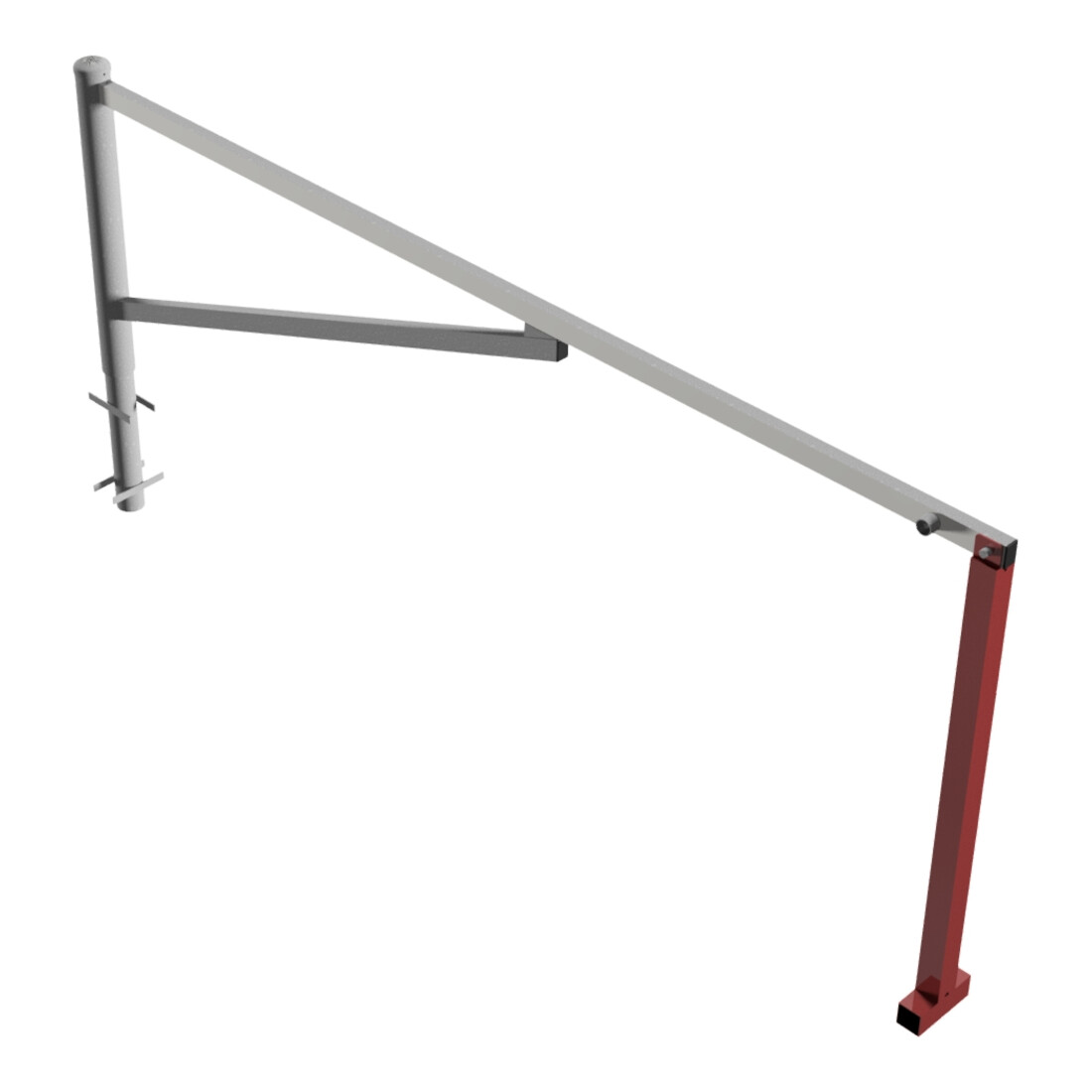 Schake Drehschranke 3,00m + Dreikantverschluß Drehpfosten: Ø 102mm, Schrankenarm: 60x40mm inkl. 2 Auflagepfosten, zum Einbetonieren, feuerverzinkt