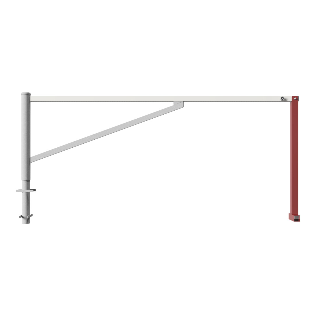 Schake Drehschranke 3,00m + Dreikantverschluß Drehpfosten: Ø 102mm, Schrankenarm: 60x40mm inkl. 2 Auflagepfosten, zum Einbetonieren, feuerverzinkt