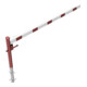 Schake Drehschranke 3,00m + Dreikantverschluss + Seilzugverstärkung, Drehpfosten: Ø 102mm, rot (RAL 3001) Schrankenarm: Aluminiumrohr 100x50mm, weiß / rot zum Einbetonieren-4