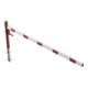 Schake Drehschranke 3,00m + Dreikantverschluss + Seilzugverstärkung, Drehpfosten: Ø 102mm, rot (RAL 3001) Schrankenarm: Aluminiumrohr 100x50mm, weiß / rot zum Einbetonieren