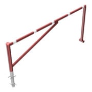Schake Drehschranke 3,00m, für Vorhangschloss Drehpfosten: Ø 102mm, Schrankenarm: 60x40mm inkl. 2 Auflagepfosten, zum Einbetonieren, beschichtet, rot / weiß-5
