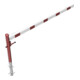 Schake Drehschranke 3,00m, für Vorhangschloss + Seilzugverstärkung, Drehpfosten: Ø 102mm, rot (RAL 3001) Schrankenarm: Aluminiumrohr 100x50mm, weiß / rot zum Einbetonieren-2