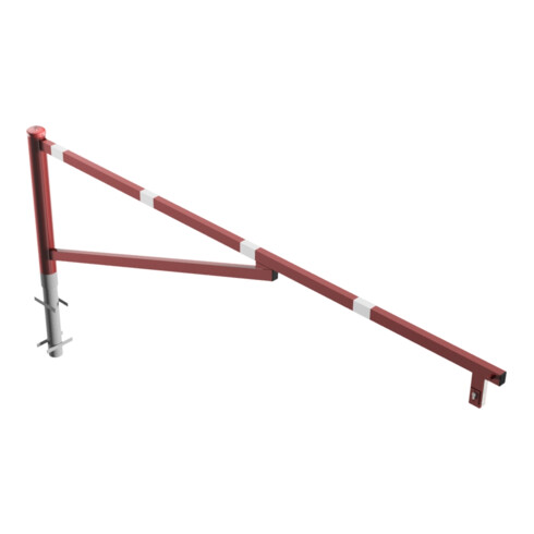 Schake Drehschranke 3,00m + Profilzylinder Drehpfosten: Ø 102mm, Schrankenarm: 60x40mm inkl. 2 Auflagepfosten, zum Einbetonieren, beschichtet, rot / weiß