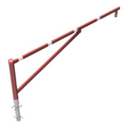 Schake Drehschranke 3,00m + Profilzylinder Drehpfosten: Ø 102mm, Schrankenarm: 60x40mm inkl. 2 Auflagepfosten, zum Einbetonieren, beschichtet, rot / weiß-5