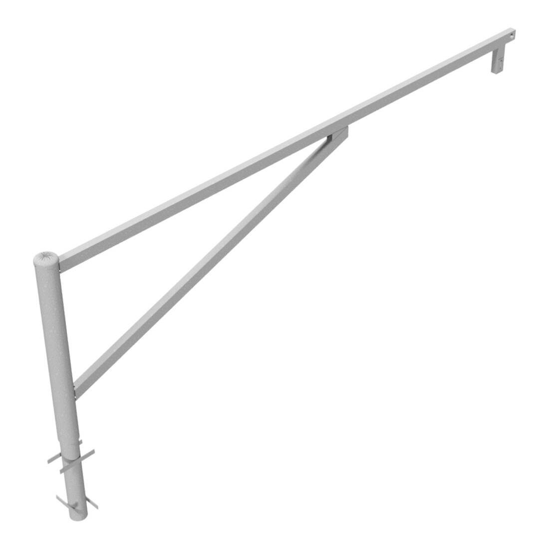 Schake Drehschranke 3,00m + Profilzylinder Drehpfosten: Ø 102mm, Schrankenarm: 60x40mm inkl. 2 Auflagepfosten, zum Einbetonieren, feuerverzinkt