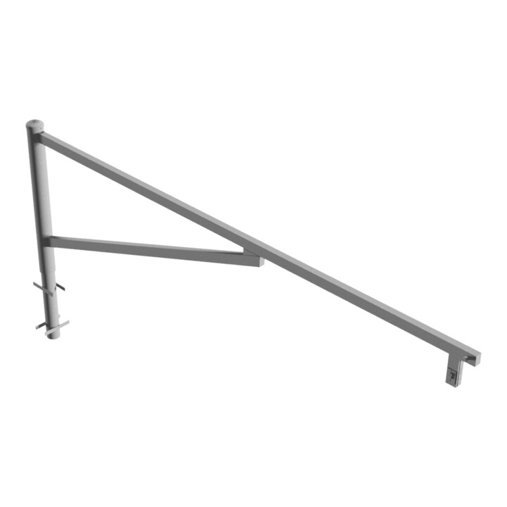 Schake Drehschranke 3,00m + Profilzylinder Drehpfosten: Ø 102mm, Schrankenarm: 60x40mm inkl. 2 Auflagepfosten, zum Einbetonieren, feuerverzinkt