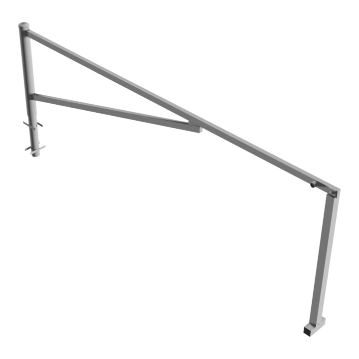 Schake Drehschranke 3,50m + Dreikantverschluß Drehpfosten: Ø 102mm, Schrankenarm: 60x40mm inkl. 2 Auflagepfosten, zum Einbetonieren, feuerverzinkt