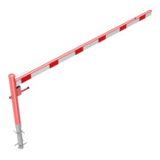 Schake Drehschranke 3,50m + Dreikantverschluss + Seilzugverstärkung, Drehpfosten: Ø 102mm, rot (RAL 3001) Schrankenarm: Aluminiumrohr 100x50mm, weiß / rot zum Einbetonieren-4
