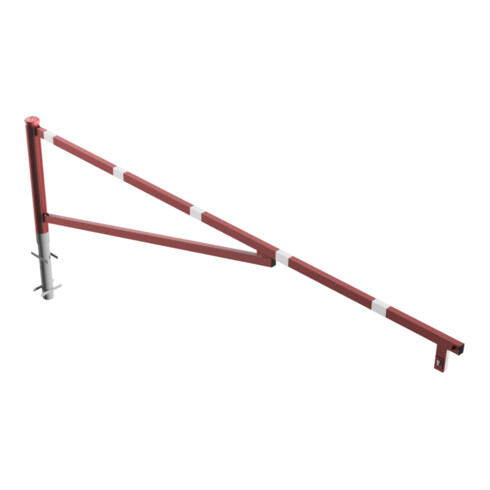 Schake Drehschranke 3,50m + Profilzylinder Drehpfosten: Ø 102mm, Schrankenarm: 60x40mm inkl. 2 Auflagepfosten, zum Einbetonieren, beschichtet, rot / weiß