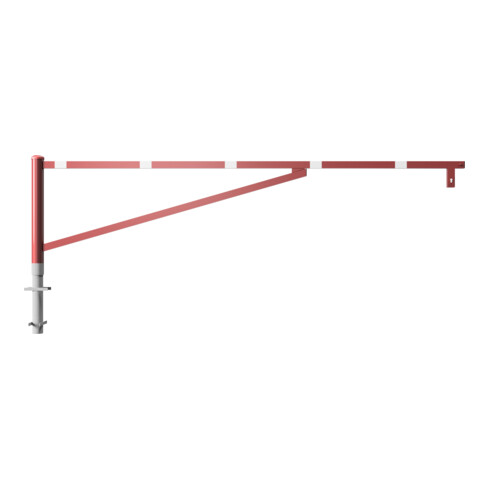 Schake Drehschranke 3,50m + Profilzylinder Drehpfosten: Ø 102mm, Schrankenarm: 60x40mm inkl. 2 Auflagepfosten, zum Einbetonieren, beschichtet, rot / weiß
