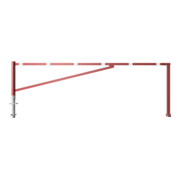 Schake Drehschranke 4,00m + Dreikantverschluß Drehpfosten: Ø 102mm, Schrankenarm: 60x40mm inkl. 2 Auflagepfosten, zum Einbetonieren, beschichtet, rot / weiß-5