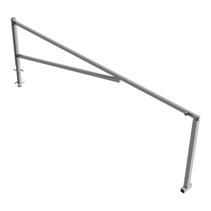 Schake Drehschranke 4,00m + Dreikantverschluß Drehpfosten: Ø 102mm, Schrankenarm: 60x40mm inkl. 2 Auflagepfosten, zum Einbetonieren, feuerverzinkt