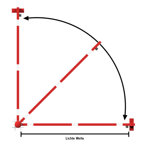 Schake Drehschranke 4,00m + Profilzylinder Drehpfosten: Ø 102mm, Schrankenarm: 60x40mm inkl. 2 Auflagepfosten, zum Einbetonieren, beschichtet, rot / weiß
