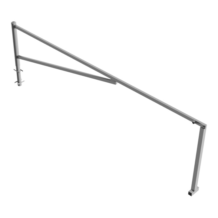Schake Drehschranke 4,50m + Dreikantverschluß Drehpfosten: Ø 102mm, Schrankenarm: 60x40mm inkl. 2 Auflagepfosten, zum Einbetonieren, feuerverzinkt