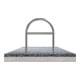Schake Edelstahl, Rundbügel Ø48 mm + Querholm Länge: 650mm, Höhe: 800mm + Bodenplatten zum Aufdübeln-1