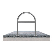 Schake Edelstahl, Rundbügel Ø48 mm + Querholm Länge: 650mm, Höhe: 800mm + Bodenplatten zum Aufdübeln