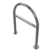 Schake Edelstahl, Rundbügel Ø48 mm + Querholm Länge: 650mm, Höhe: 800mm + Bodenplatten zum Aufdübeln-4