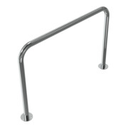 Schake Edelstahlbügel Ø48 mm geschliffen Länge: 1200 mm, Höhe: 800 mm ohne Querholm + Bodenplatten zum Aufdübeln-4