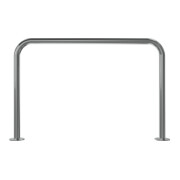 Schake Edelstahlbügel Ø48 mm geschliffen Länge: 1200 mm, Höhe: 800 mm ohne Querholm + Bodenplatten zum Aufdübeln-5