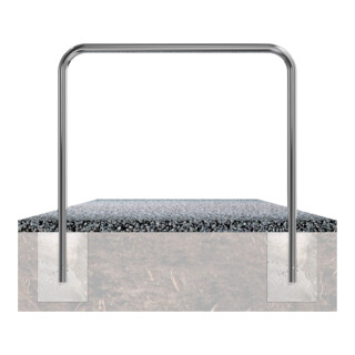 Schake Edelstahlbügel Ø48 mm Länge: 1000 mm, Höhe: 1200 mm ohne Querholm,