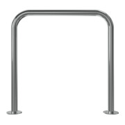 Schake Edelstahlbügel Ø48 mm Länge: 800 mm, Höhe: 800 mm ohne Querholm + Bodenplatte zum Aufdübeln-2