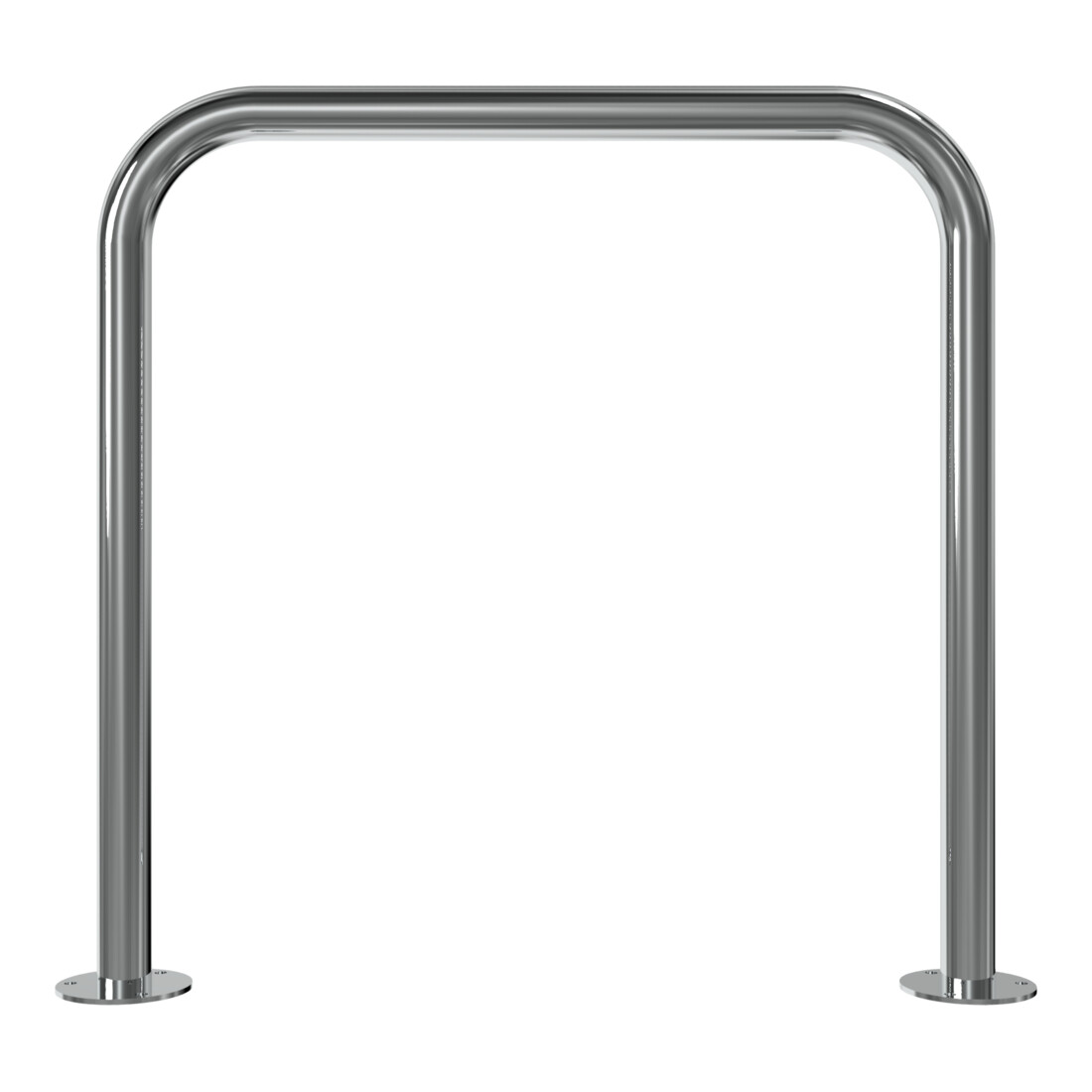Schake Edelstahlbügel Ø48 mm Länge: 800 mm, Höhe: 800 mm ohne Querholm + Bodenplatte zum Aufdübeln
