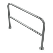 Schake Edelstahlbügel Ø48 mm + Querholm Länge: 1200 mm, Höhe: 800 mm + Bodenplatte zum Aufdübeln-2