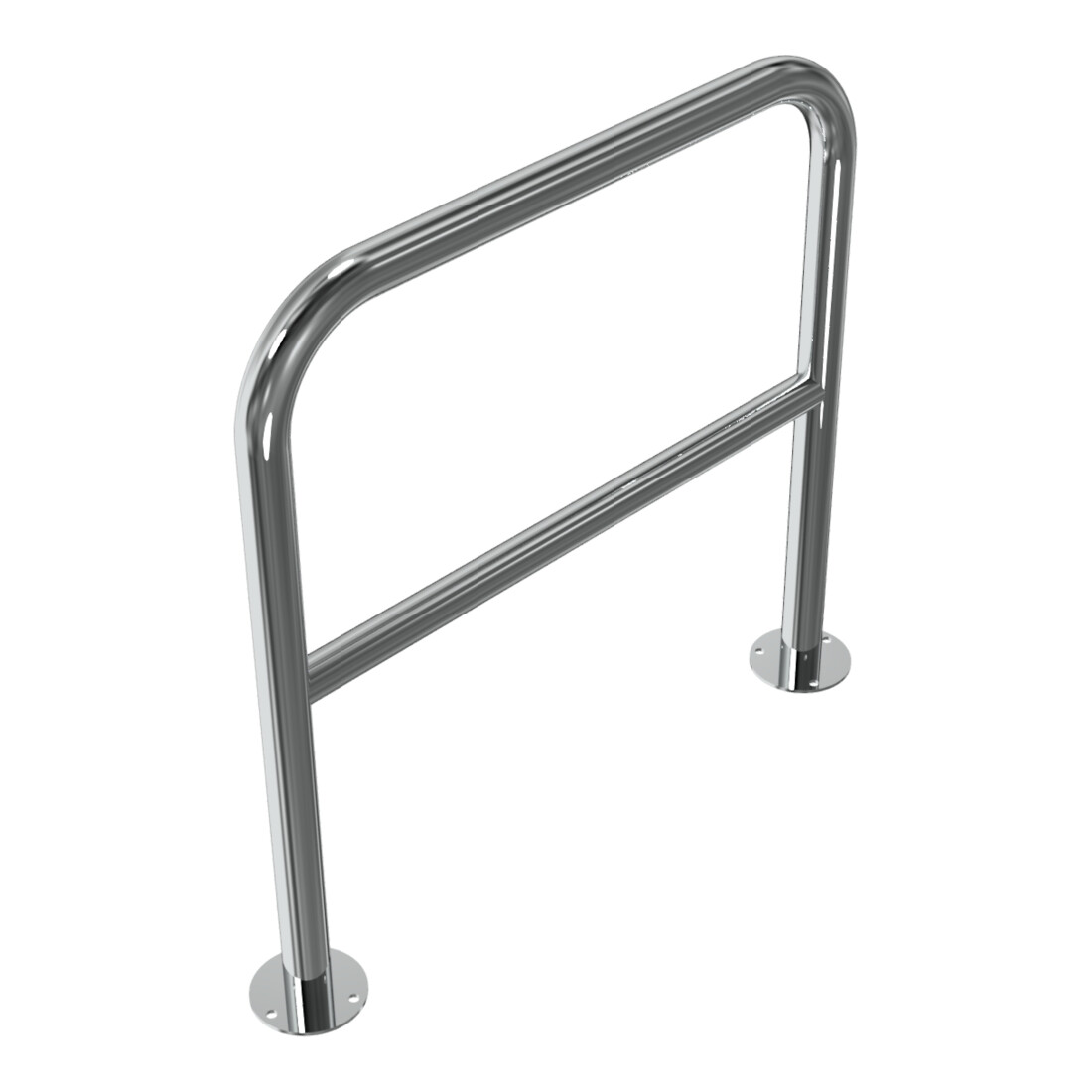 Schake Edelstahlbügel Ø48 mm + Querholm Länge: 800 mm, Höhe: 800 mm + Bodenplatte zum Aufdübeln