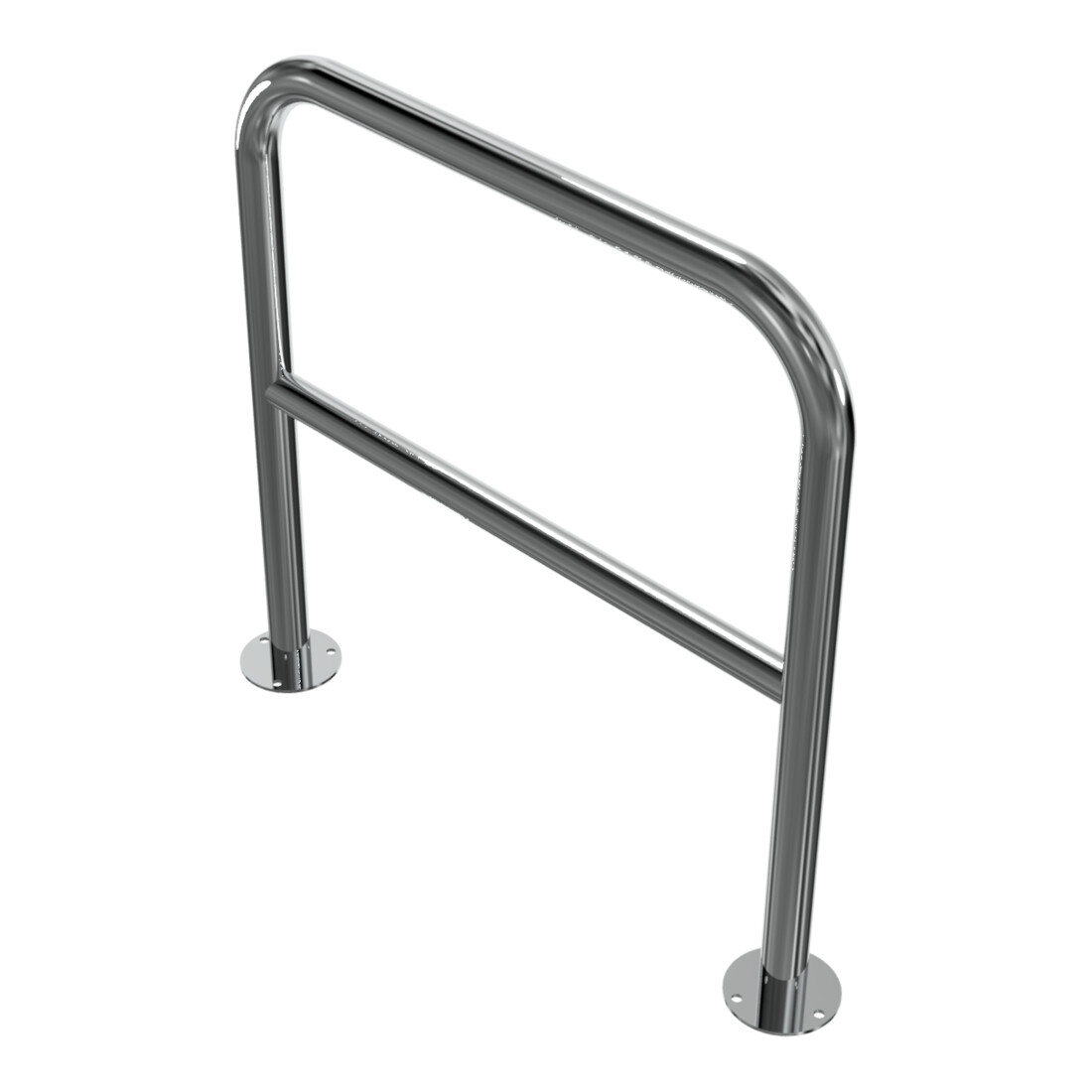 Schake Edelstahlbügel Ø48 mm + Querholm Länge: 800 mm, Höhe: 800 mm + Bodenplatte zum Aufdübeln