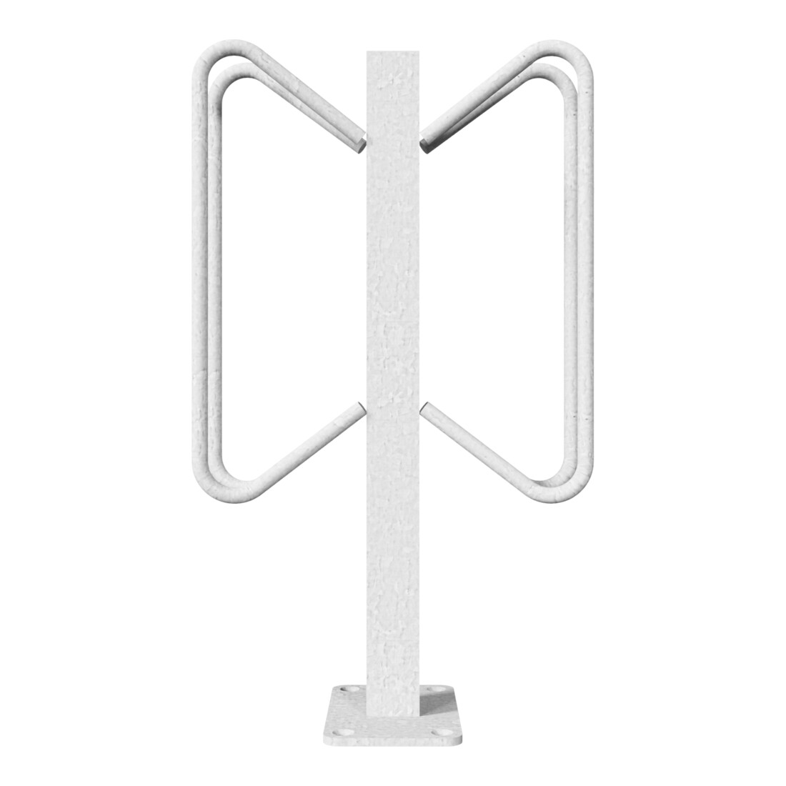 Schake Einzelparker zum Aufdübeln, Haltebügel aus 12 mm Rundstahl, Standrohr 40x40 mm, Höhe 500 mm Überflur, zweiseitig