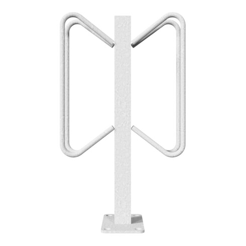 Schake Einzelparker zum Aufdübeln, Haltebügel aus 12 mm Rundstahl, Standrohr 40x40 mm, Höhe 500 mm Überflur, zweiseitig