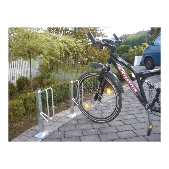 Schake Einzelparker zum Einbetonieren, verzinkt Haltebügel 12 mm Rundstahl, Standrohr 40x40 mm, Höhe 500 mm Überflur