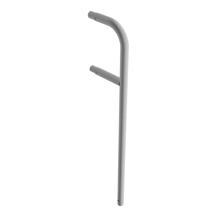 Schake Endpfosten gebogen für Schutzgeländer Ø48mm Breite: ca. 250mm, Höhe über Flur: 1000 mm + Querholm, zum Einbetonieren, feuerverzinkt