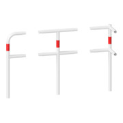 Schake Endpfosten gebogen für Schutzgeländer Ø48mm Breite: ca. 250mm, Höhe über Flur: 1000 mm + Querholm, zum Einbetonieren, weiß / rot-4