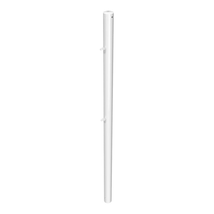 Schake Endpfosten Stahlrohr Ø 60mm + 2 Verbindungslaschen Länge 1500mm, beschichtet, weiß